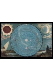 Carte  eclipse, lune et meteorites - geographie nostalgique